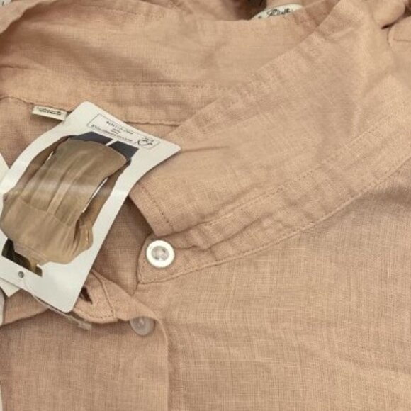 NEW COLOUR CHOICE Jachs Girlfriend Linen Blend Tie-Front Shirt - Picture 2 of 7